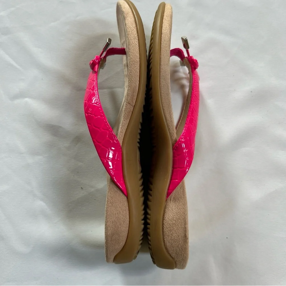 Vionic Bella Bright Pink Orthotic Flip Flops with Bows Sz 6.5-VGUC - Picture 4 of 5